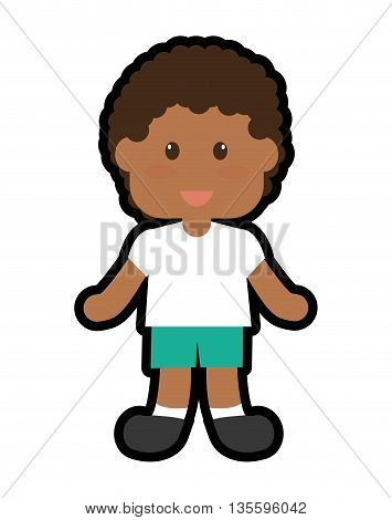 Kid and chilhood represented by little boy over isolated and flat background
