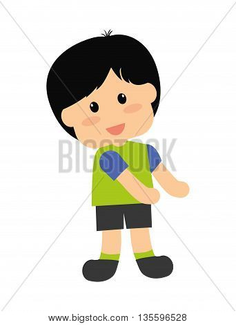 Kid and chilhood represented by little boy over isolated and flat background