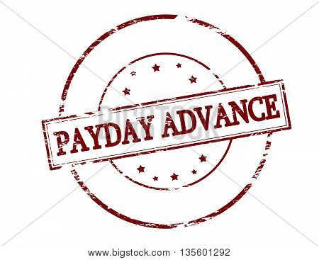 Rubber stamp with text payday advance inside vector illustration