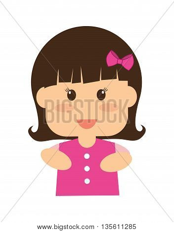 Kid and chilhood represented by little girl over isolated and flat background