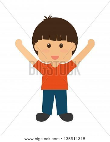 Kid and chilhood represented by little boy over isolated and flat background