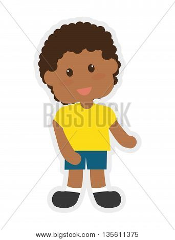 Kid and chilhood represented by little boy over isolated and flat background