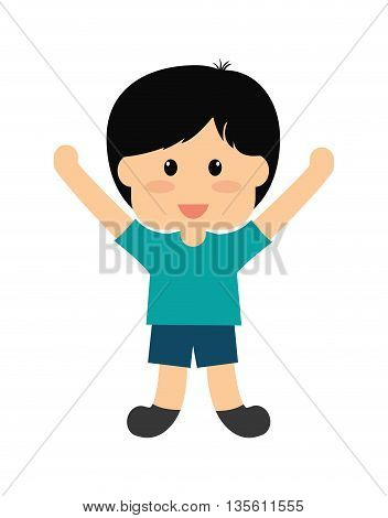 Kid and chilhood represented by little boy over isolated and flat background