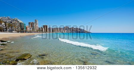 Benidorm Levante beach in Alicante Mediterranean of Spain