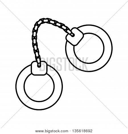 Justice and law represented by handcuffs menu over isolated and flat background