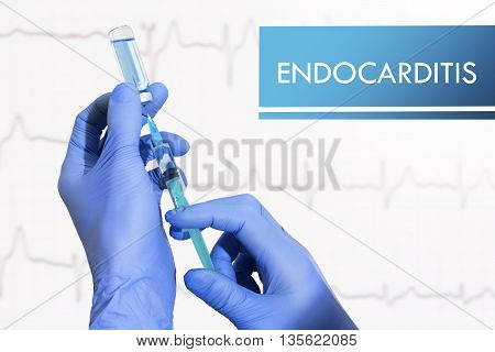 Stop endocarditis. Syringe is filled with injection. Syringe and vaccine