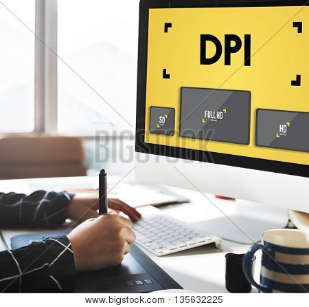 Dots Per Inch Resolution Pixel Monitor Digital Art Concept