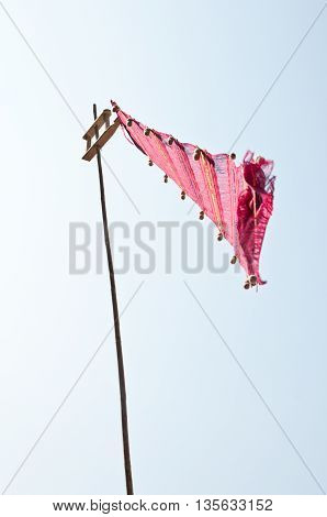 Native northern Thai style decorative flag general seen in Chaingrai Thailand