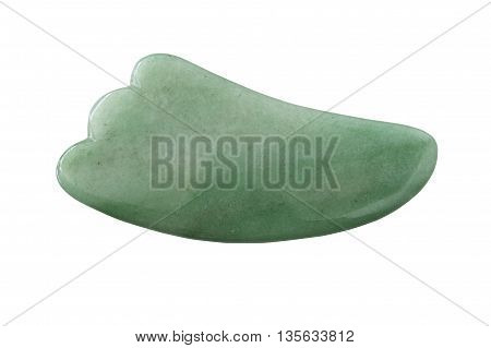 Guasa Massage jade Chinese medical traditional tool Guasha made from jade. Believe Skin Detoxification and more beauty. Isolated on white and objects with clipping paths