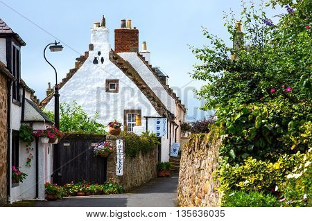 Crail Scotland - July 26 2012: Fife areatraditional houses of the village.