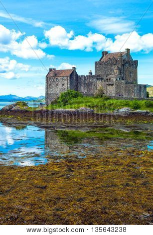 Lochash Scotland - June 20 2012: Highlands the Eilean Conan castle.