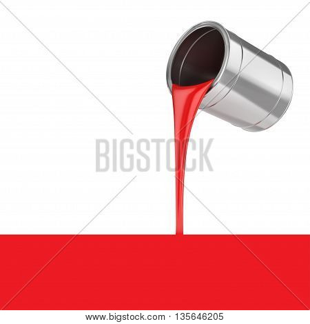 Filling with red a great image isolated on a white background