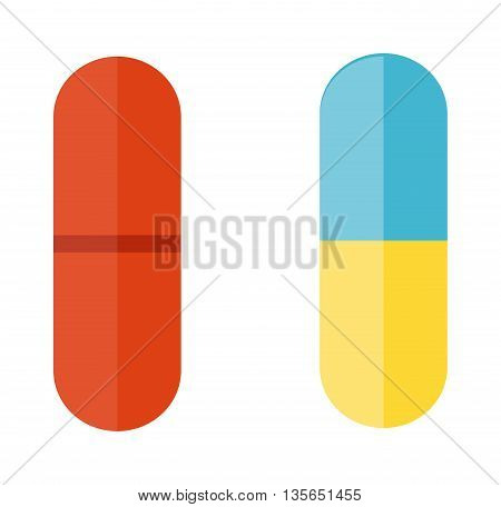 Tablets pills medical icons on white background. Tablet pills medical drug pharmacy care and tablet pills antibiotic pharmaceutical. Healthy vitamin tablet pills and prescription tablet pills