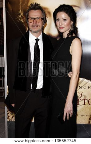 Alexandra Edenborough and Gary Oldman at the Los Angeles premiere of 'The Curious Case of Benjamin Button' held at the Mann Village Theater in Westwood, USA on December 8, 2008.