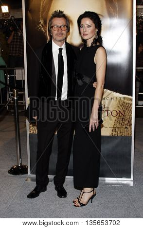 Alexandra Edenborough and Gary Oldman at the Los Angeles premiere of 'The Curious Case of Benjamin Button' held at the Mann Village Theater in Westwood, USA on December 8, 2008.
