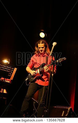 CRACOW POLAND - MARCH 16 2016: Billy Cobham Band live on stage in ICE Cracow Poland