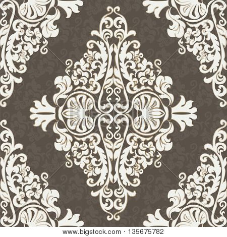 Classic rococo ornament design. Golden engraving frame border. Antique style acanthus decor. Blue background. Vector