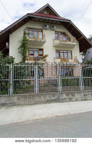 Lazarevskoye disrict, Sochi, Russia - September 10, 2013 - Three-floor cottage in Lazarevskoye Sochi city Russia