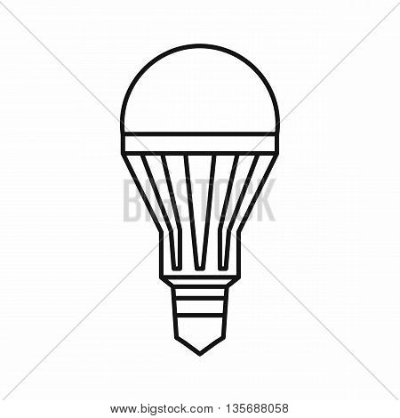 Led bulb icon in outline style isolated on white background