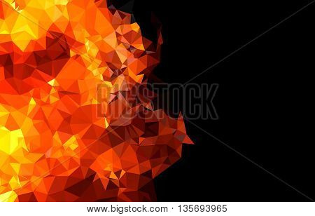 Bright orange fire abstract horizontal background easy editable