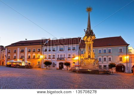 MIKULOV, CZECH REPUBLIC - JUNE 22, 2016: Historic old town of Mikulov in Moravia, Czech Republic on June 22, 2016.