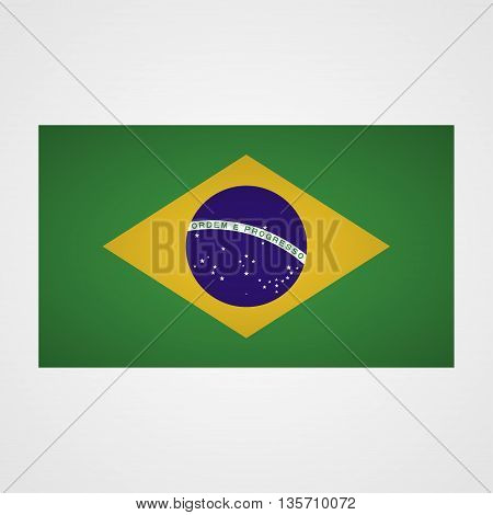 Brazil flag on a gray background. Vector illustration