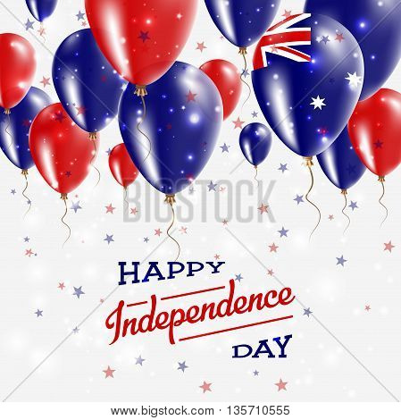 Heard And Mcdonald Islands Vector Patriotic Poster. Independence Day Placard With Bright Colorful Ba