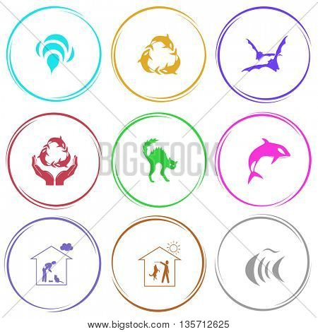 Animal set. Internet button. Vector icons.