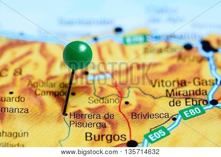 Herrera de Pisuerga pinned on a map of Spain