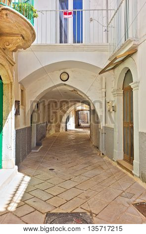 Perspective of an alleyway of Turi. Puglia. Italy.