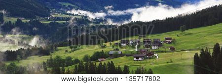 View On Mountain Village In The Alps (lesachtal)