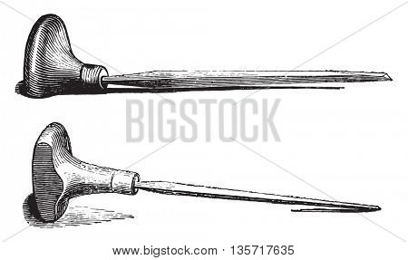 Burins, vintage engraved illustration. Magasin Pittoresque 1852.