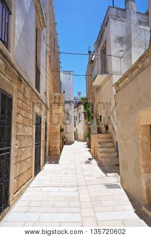 Perspective of an alleyway of Turi. Puglia. Italy.