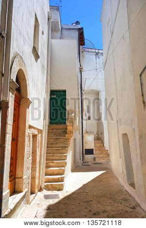 Perspective of an alleyway of Turi. Puglia. Italy.