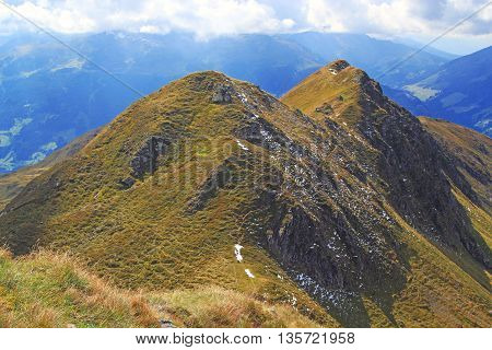 View On Mountain Chain In The Alps