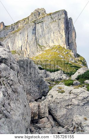 View On A Mountain Face In The Alps (rofan Mountains)