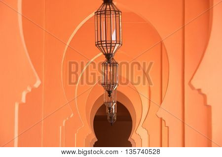 Orange Sandy Arabic Morrocco Style Corridor Background