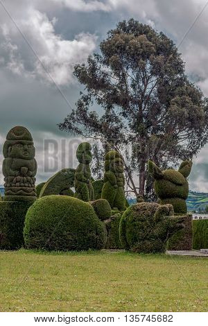 The Cemetery Of Tulcan Known For Elaborately Trimmed Cypress Bushes Inspired By Roman Incan Aztec And Egyptian Themes