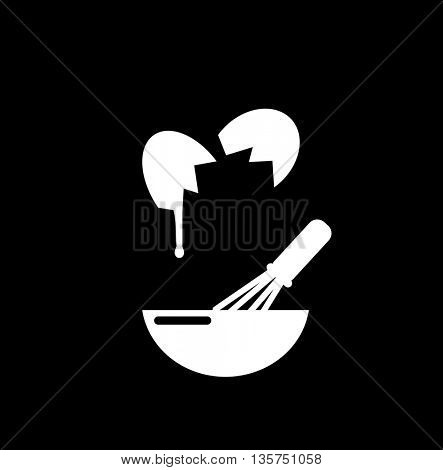 silhouette of a broken egg-cooking concept