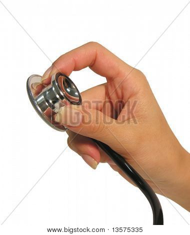 ภาพถ่ายของพยาบาลด้วย stethoscope