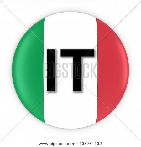 Italy Flag Button With Two Letter Country Iso Code 3D Illustration
