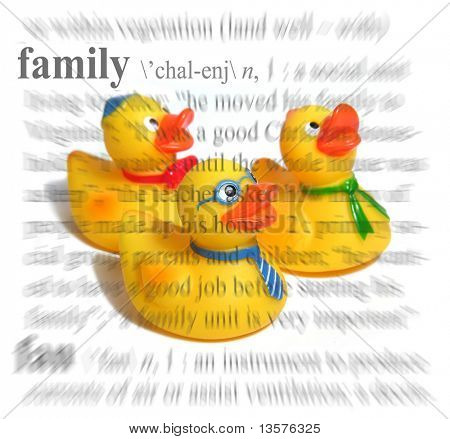 Une famille de canards jouet