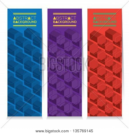 Set Of Three Abstract Vertical Banners Vector Illustration. EPS 10