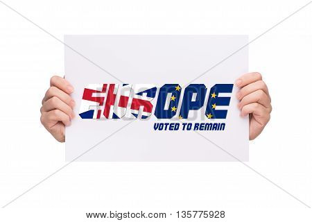 EUROPE. Conceptualize idea for Britain to remain Europe.