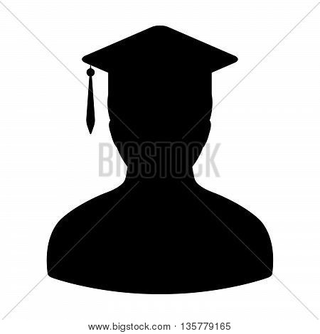 Student Icon - Male Graduation, Academic, Education, Degree, Mortar Board icon in glyph vector illustration
