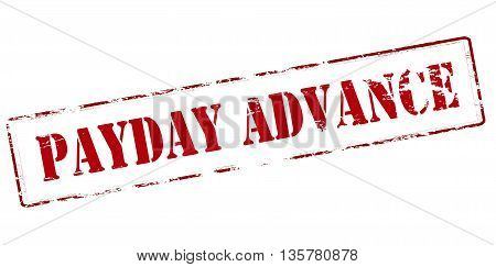 Rubber stamp with text payday advance inside vector illustration