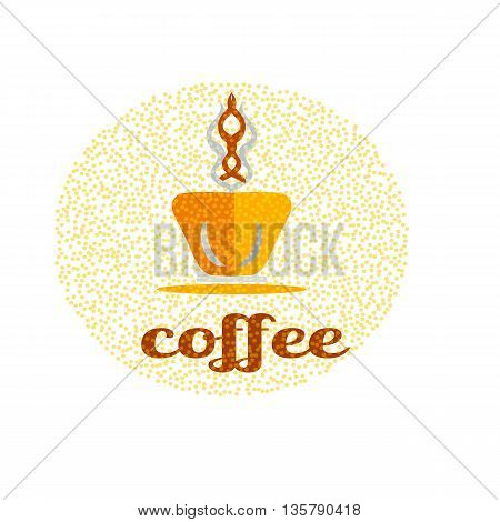 Coffee vectorlogo for cafe, bar, shop. Vector illustration with frame