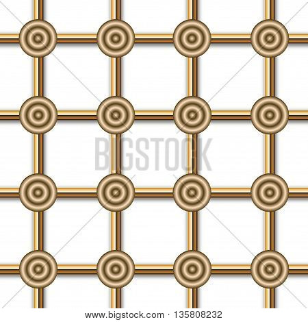 Grid composed of golden circles, gradient type.