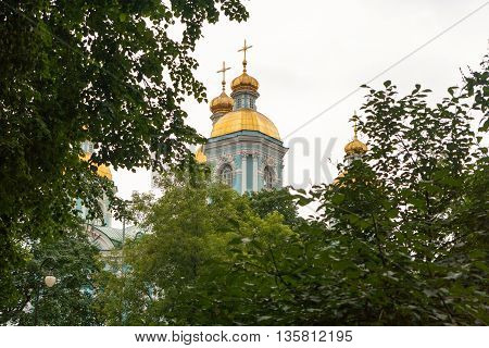 Nicholas-Epiphany Naval Cathedral of St. Nicholas in the garden of St. Petersburg