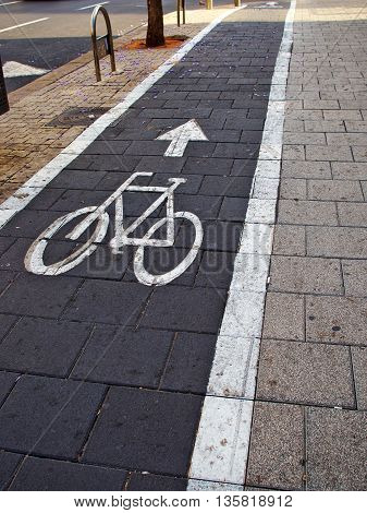 City bicycle bikes lane great urban transportation solution